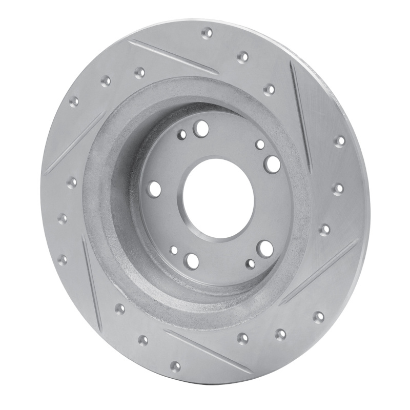 Acura ILX Brake Rotor (1) - Rear Left - R1 Concepts - Drilled & Slotted - Silver - `05-`22